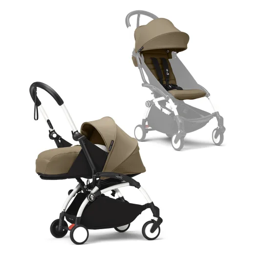 Коляска 2в1 Stokke YOYO3 люлька NP pack белая рама