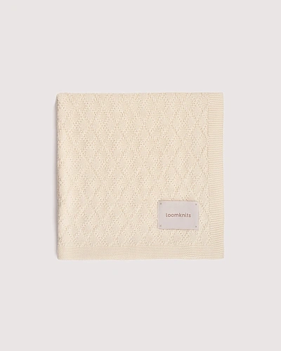 Плед детский Loomknits Экрю ажурный LW5048
