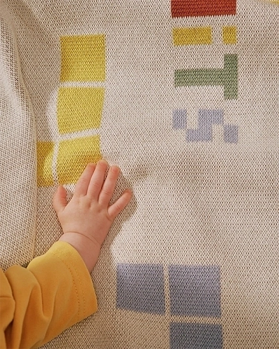 Плед детский Loomknits 80х120 Мультиколор кубики LW24