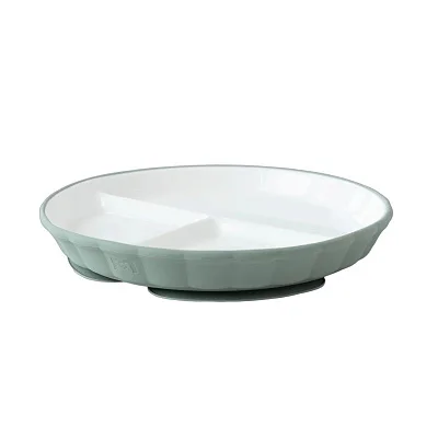Тарелка фарфоровая MADEBYBEAR секционная на силиконовой присоске 21 см