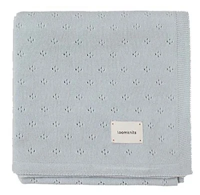 Плед детский Loomknits Серо-голубой new (80x120)