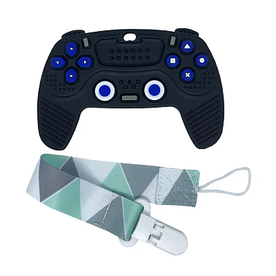 Прорезыватель Roxy Kids силиконовый Игровой джойстик с держателем в футляре
