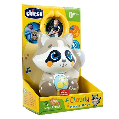 Игрушка подвеска-ночник Chicco музыкальная "Енот Клауди"