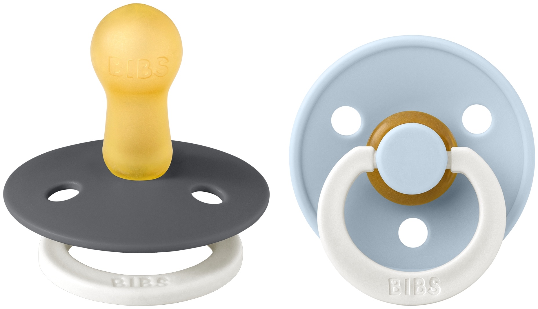 Набор BIBS Colour: Iron Glow/Baby Blue Glow, 0-6 месяцев 1