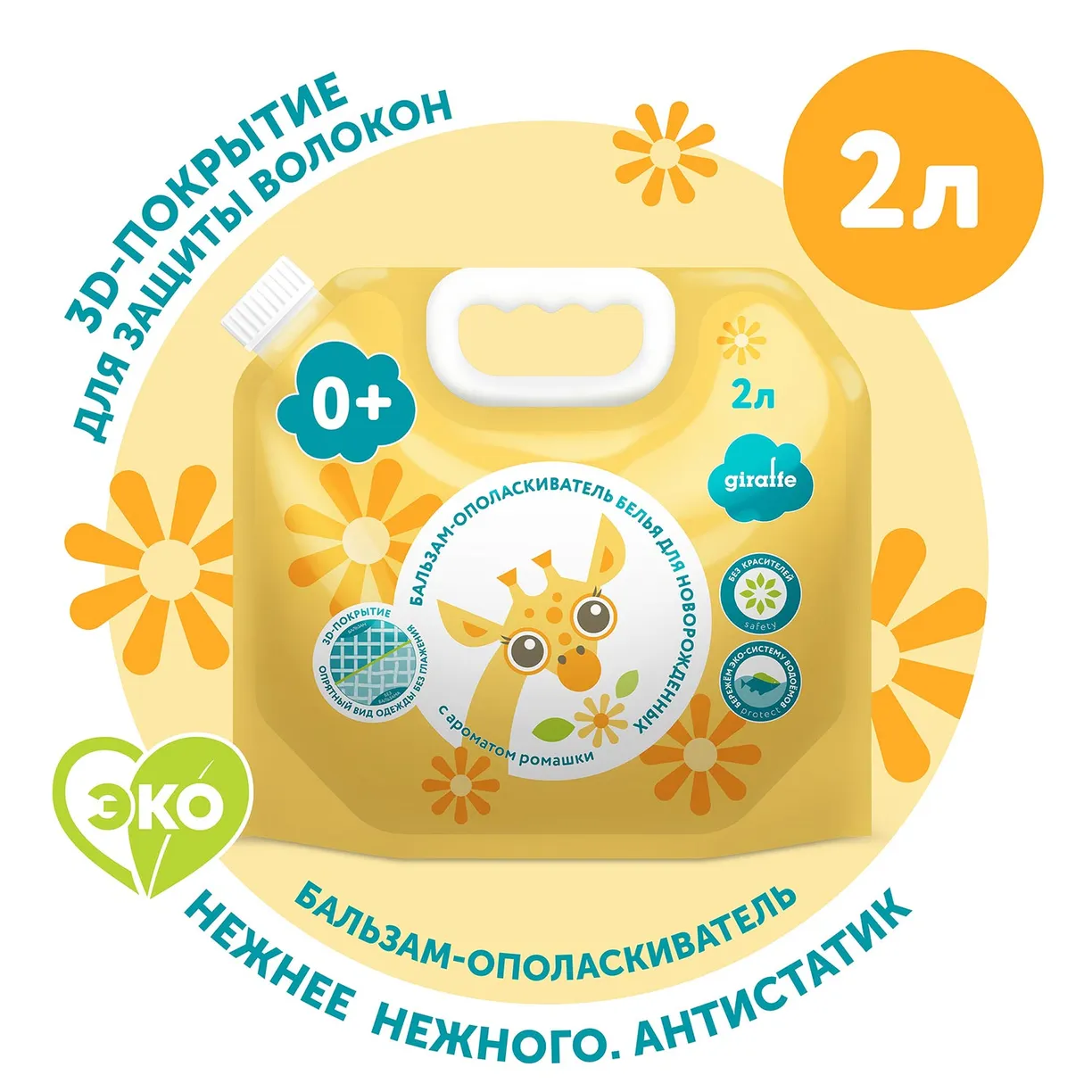 Бальзам-ополаскиватель для белья LOVULAR GIRAFFE 2л. 2