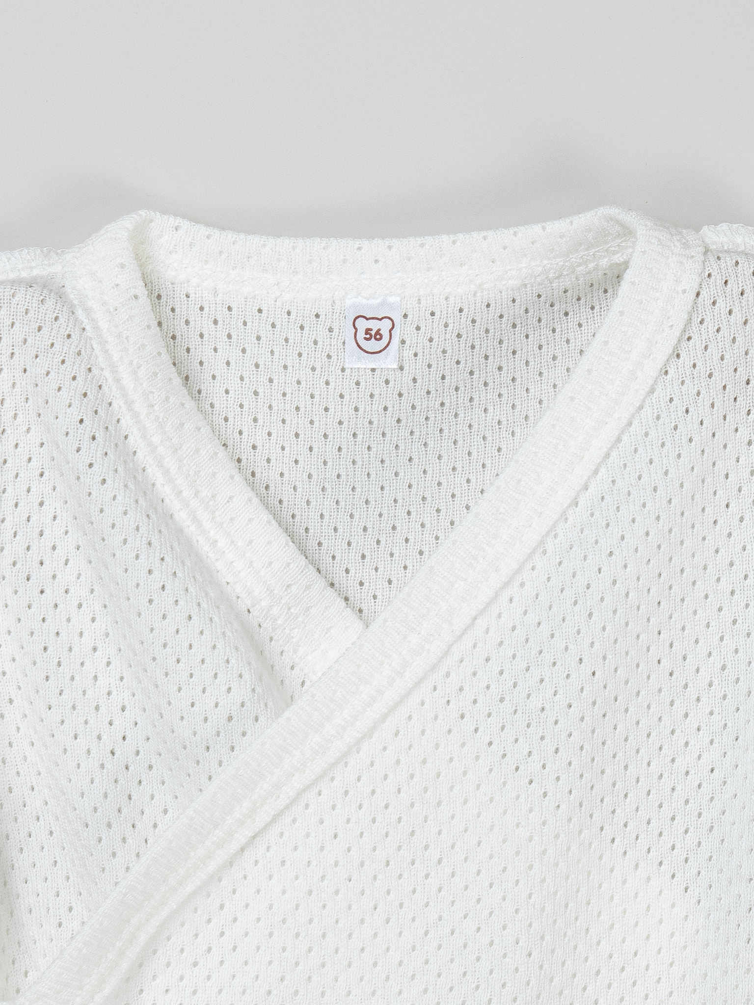 Боди-кимоно с коротким рукавом BUNGLY "Молоко" из ажурного хлопка 0+ 3