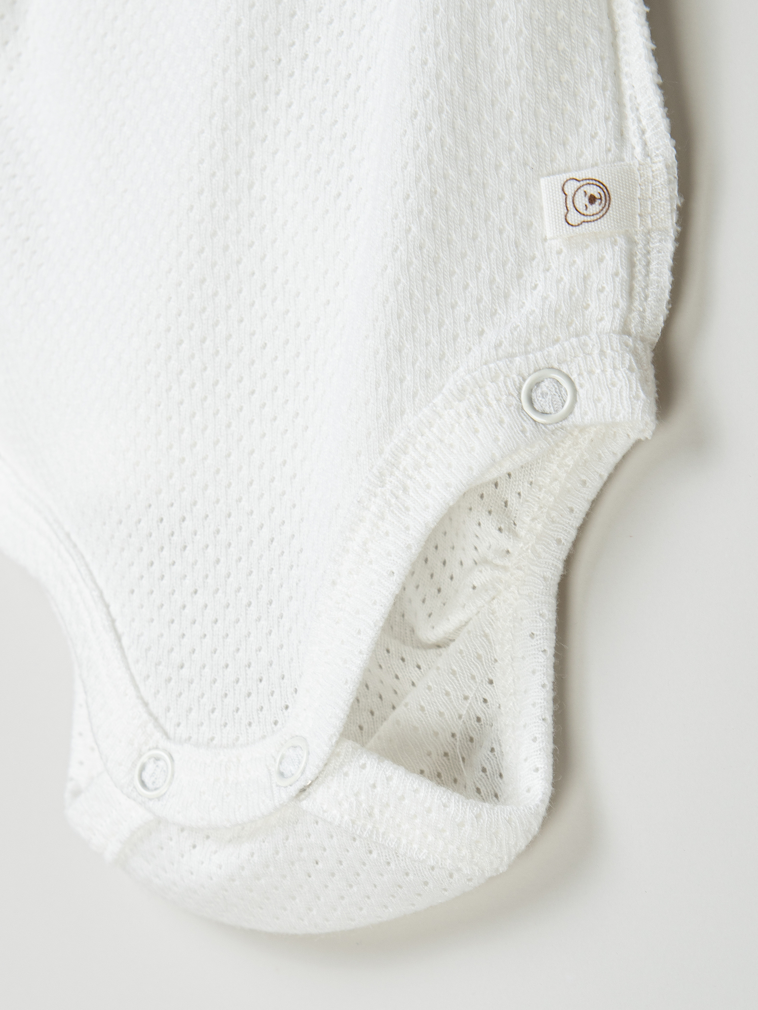 Боди-кимоно с коротким рукавом BUNGLY "Молоко" из ажурного хлопка 0+ 5