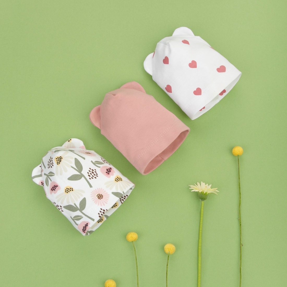 Шапочка легкая с отворотом и ушками Швейная Династия, 3 шт/уп 2