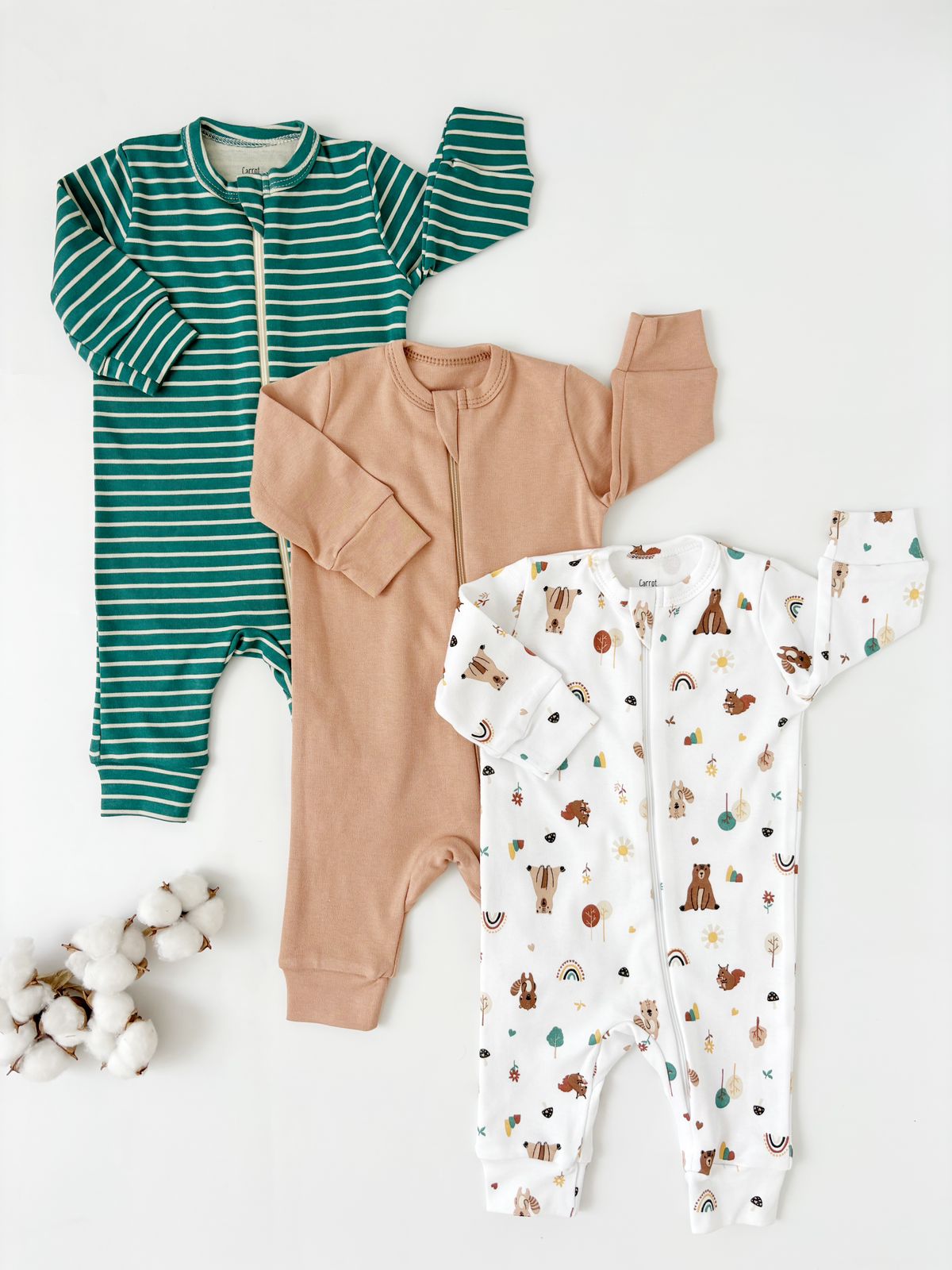 Комплект комбинезонов нательных I love Carrot "Друзья" с манжетом 1