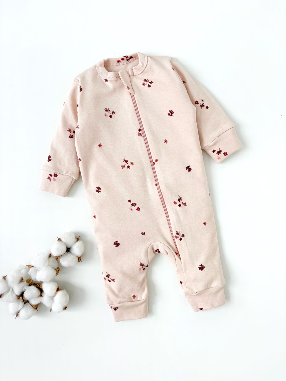 Комбинезон нательный I love Carrot "Пудровый" с манжетом 1