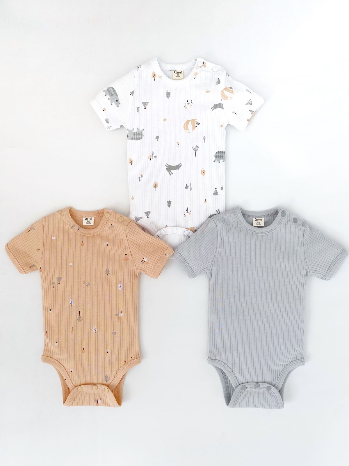 Набор из трех боди I love Carrot "Лесная сказка"(лапша) 1