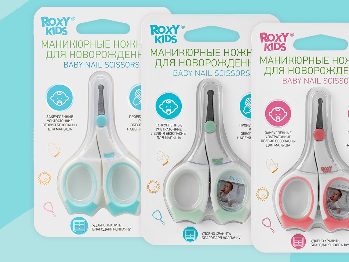 Маникюрные ножницы Roxy Kids для новорожденных с прорезиненными ручками 6