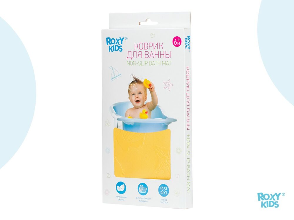 Коврик резиновый для ванны Roxy Kids антискользящий 34х74см 6