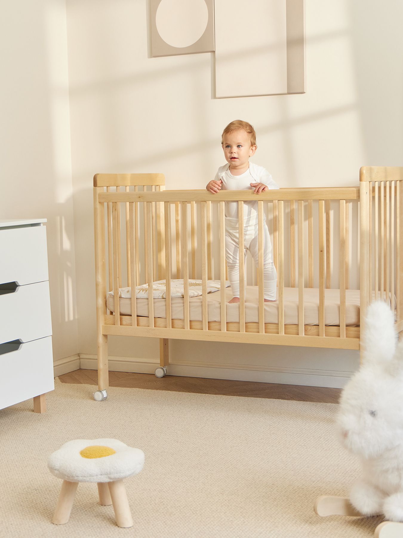 Кроватка детская Happy Baby MIRRA LIGHT c матрасом и простынёй 13