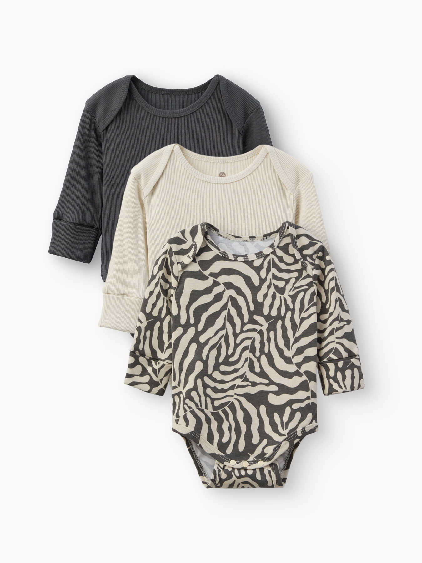 Боди с длинным рукавом детское Happy Baby (набор 3 шт.) leaves 1