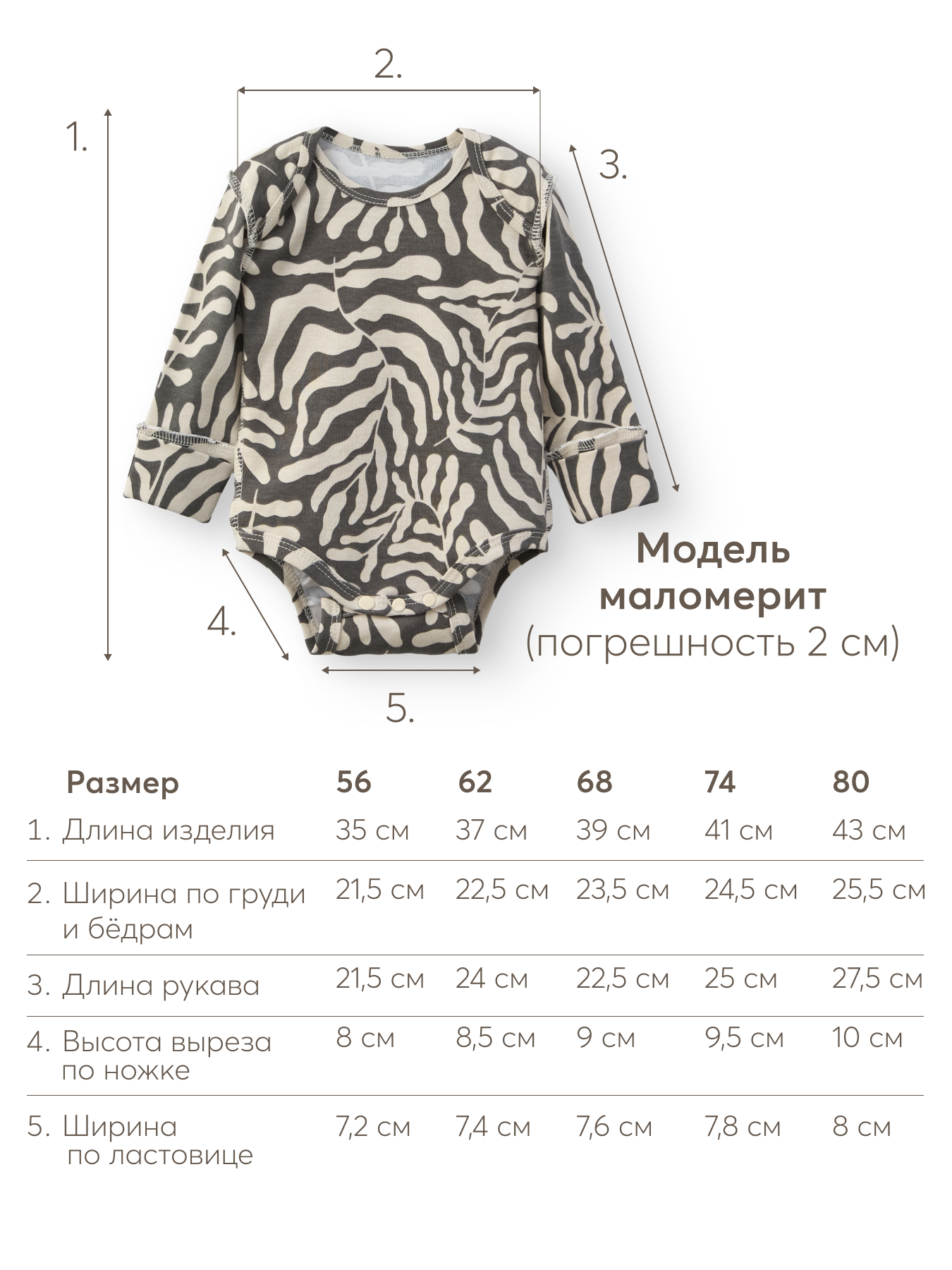 Боди с длинным рукавом детское Happy Baby (набор 3 шт.) leaves 14