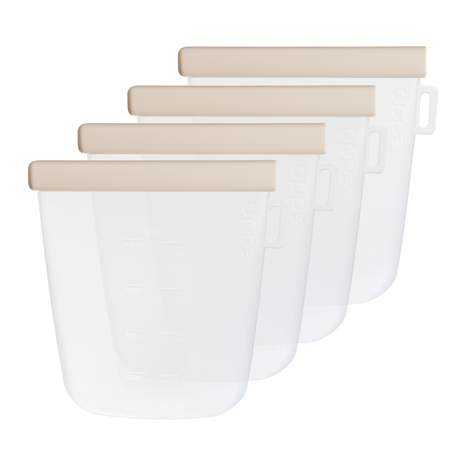 Набор силиконовых пакетов Edda для грудного молока, 4 шт, 240 мл 1