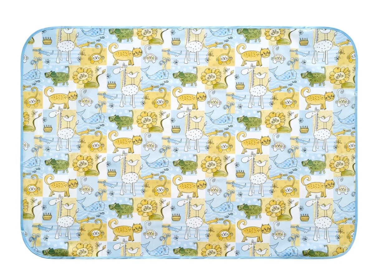 oilcloth_zoo_blueyellow-white-2-pcs_7f4178746e Клеёнка-наматрасник Roxy Kids с резинками-держателями ZOO 70*100 см, 2 шт 6