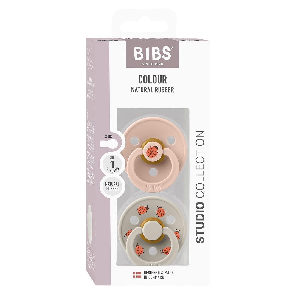 Набор пустышек латексных BIBS Studio Colour, 2 шт. - Ladybug, 0+ мес. 3