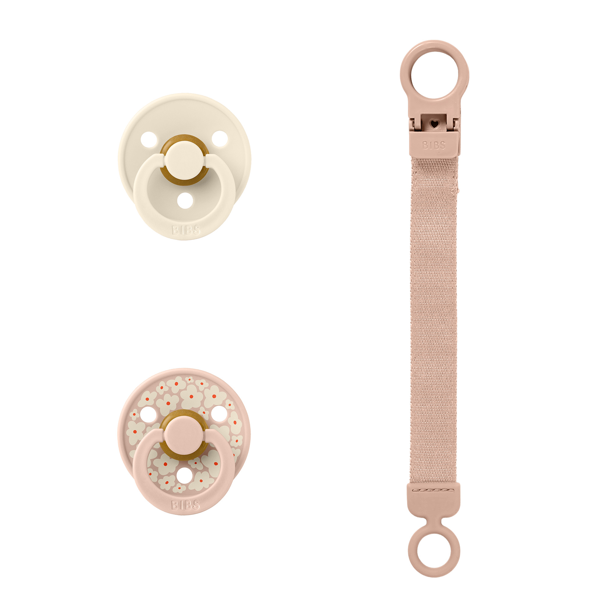 Подарочный набор пустышек BIBS Colour с держателем, 2 шт. - Loop Clip 1