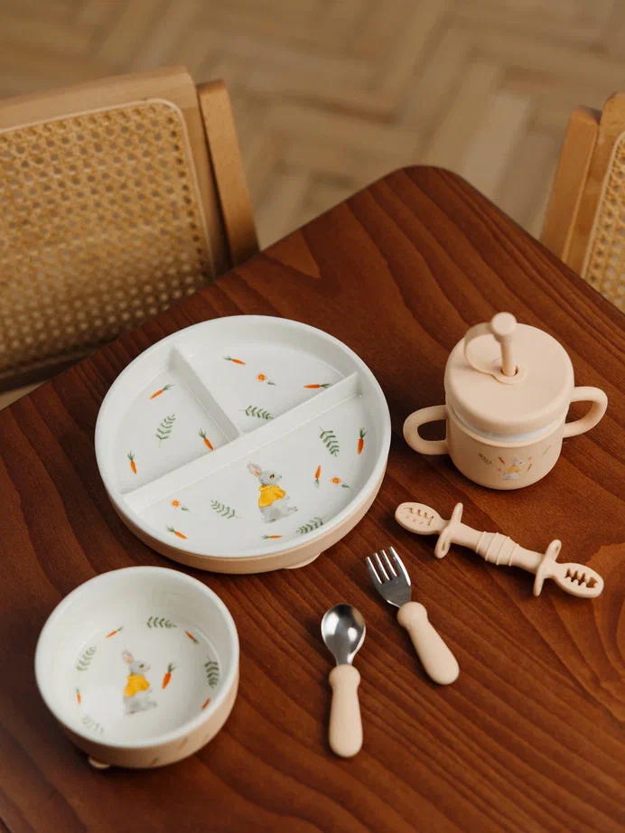 Набор посуды Timikbaby "Кролик", 6 предметов 1 набор посуды