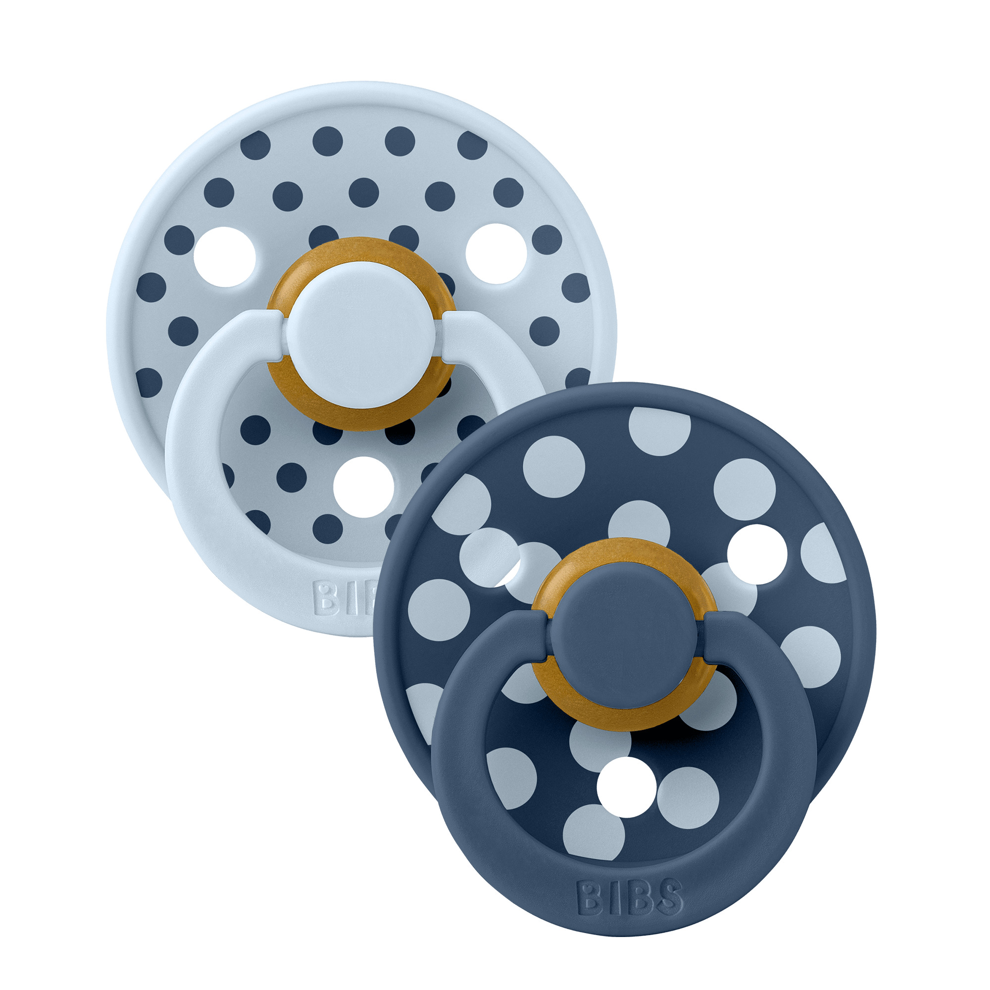 Набор пустышек латексных BIBS Studio Colour, 2 шт. - Polka, 0+ мес 1 Набор пустышек латексных BIBS Studio Colour, 2 шт. – Polka, 6+ мес