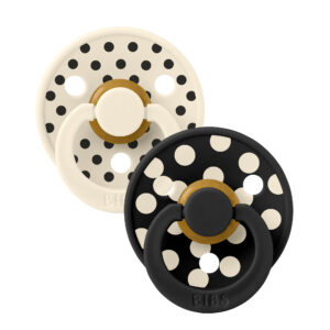 Набор пустышек латексных BIBS Studio Colour Anatomical, 2 шт. - Polka, 0+ мес