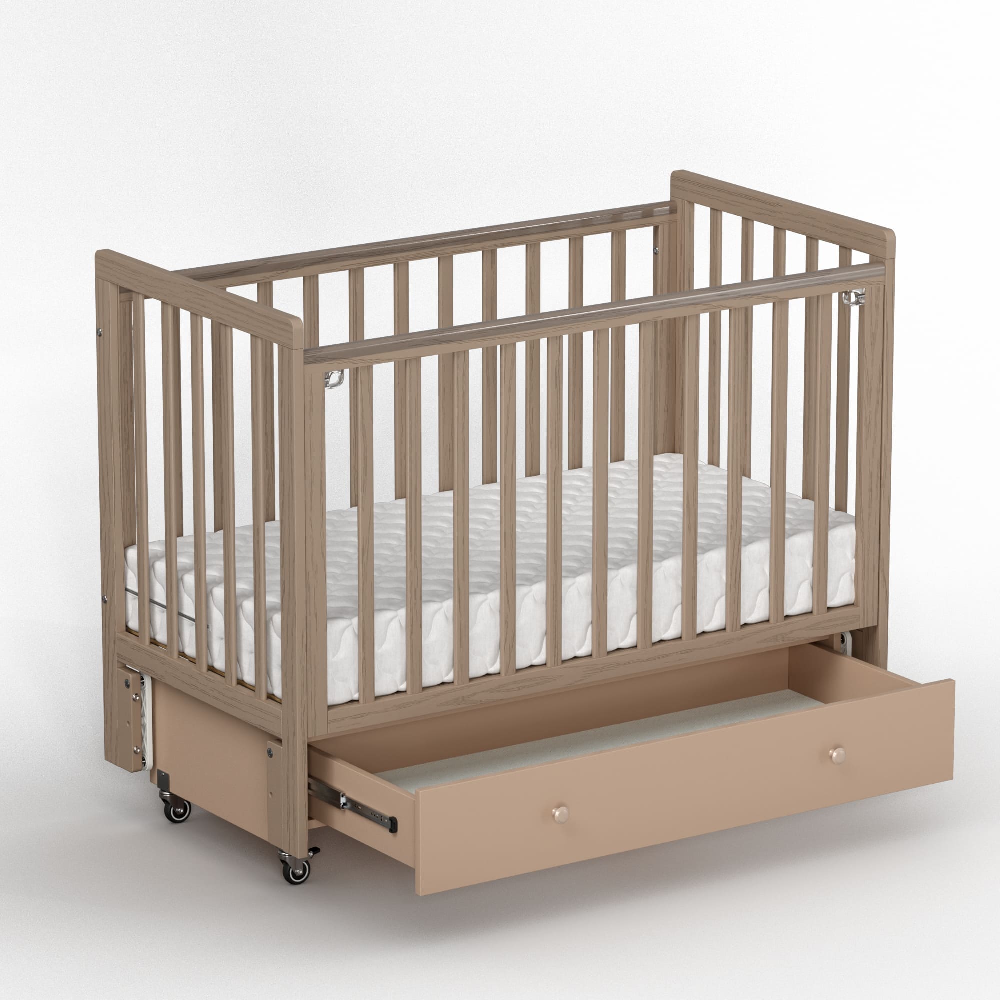Кроватка Antemi Classic Sleep Premium с маятником и ящиком 12060